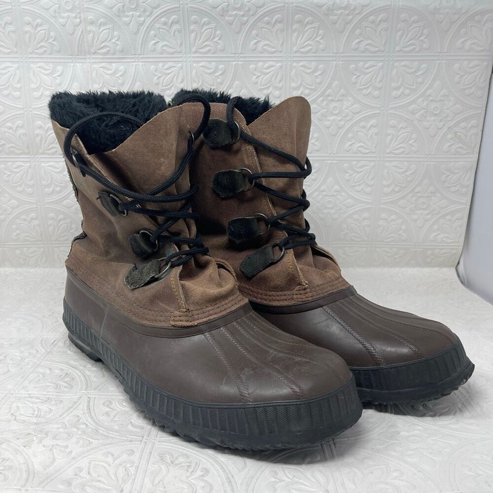 Sorel badger leather winter snow duck boots Sz13